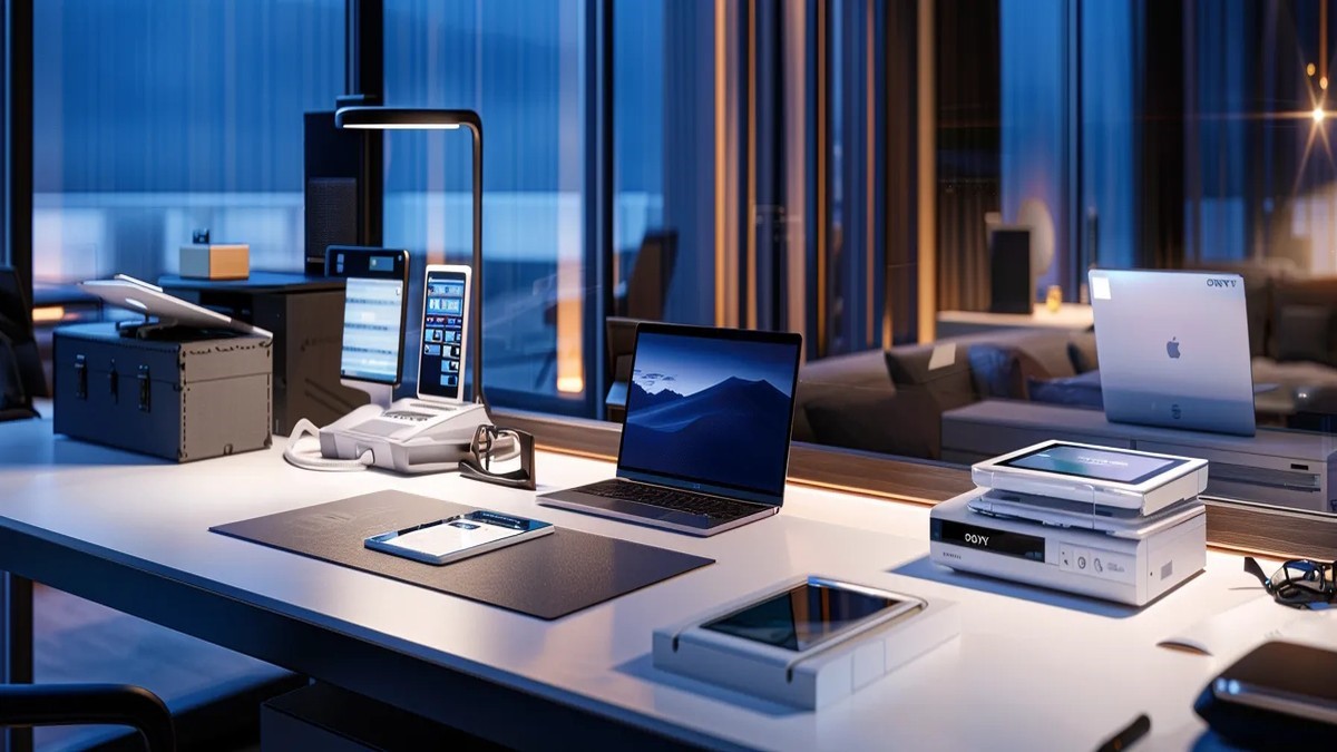 A disorganized office filled with numerous papers, computers, and various office supplies scattered across the workspace